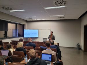Mgr Ondrej Glogar podczas wystąpienia dot. jego pracy doktorskiej